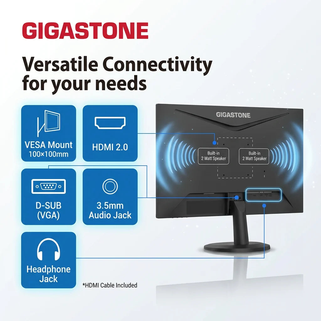 Gigastone Dual Monitor Setup – 2× 22″ IPS 75Hz Displays