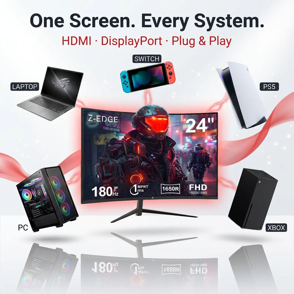 24″ Curved Gaming Monitor – 200Hz 1ms FHD Display