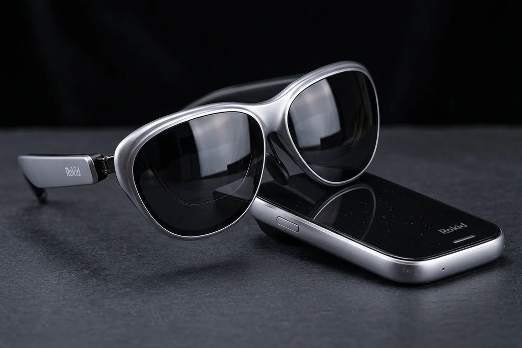 Rokid AR Max 2 Glasses (No 3DoF), AR Spatial, 300" 120Hz Ultra-HD Steam Deck, ROG, Mac, PC, Android & iOS Wearable