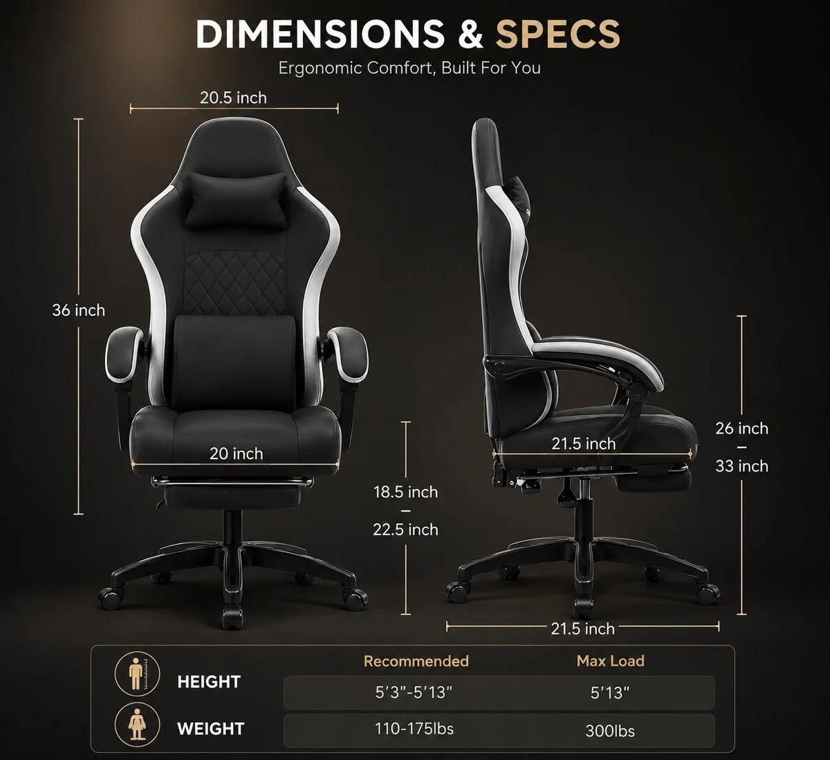 Gaming Chair – High-Back Reclining Office Chair