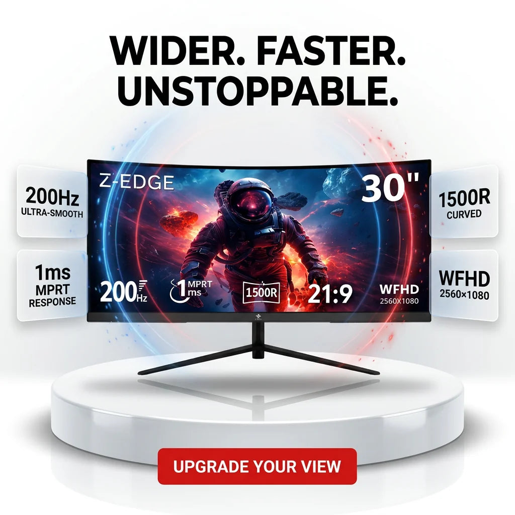 30″ UltraWide Curved Gaming Monitor – 200Hz 1ms WFHD