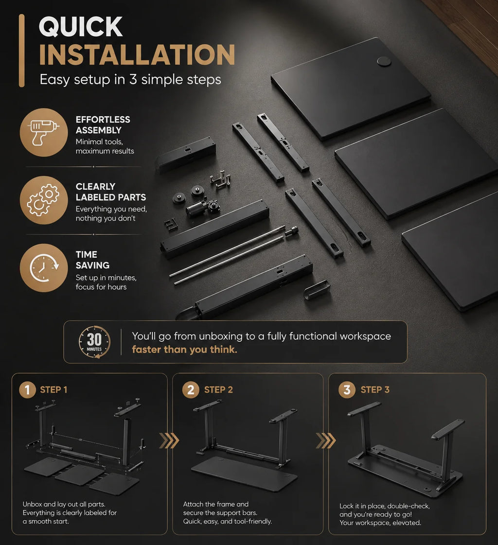 GAMING Electric Desk - Adjustable Standing Desk – Smart Sit/Stand Workstation
