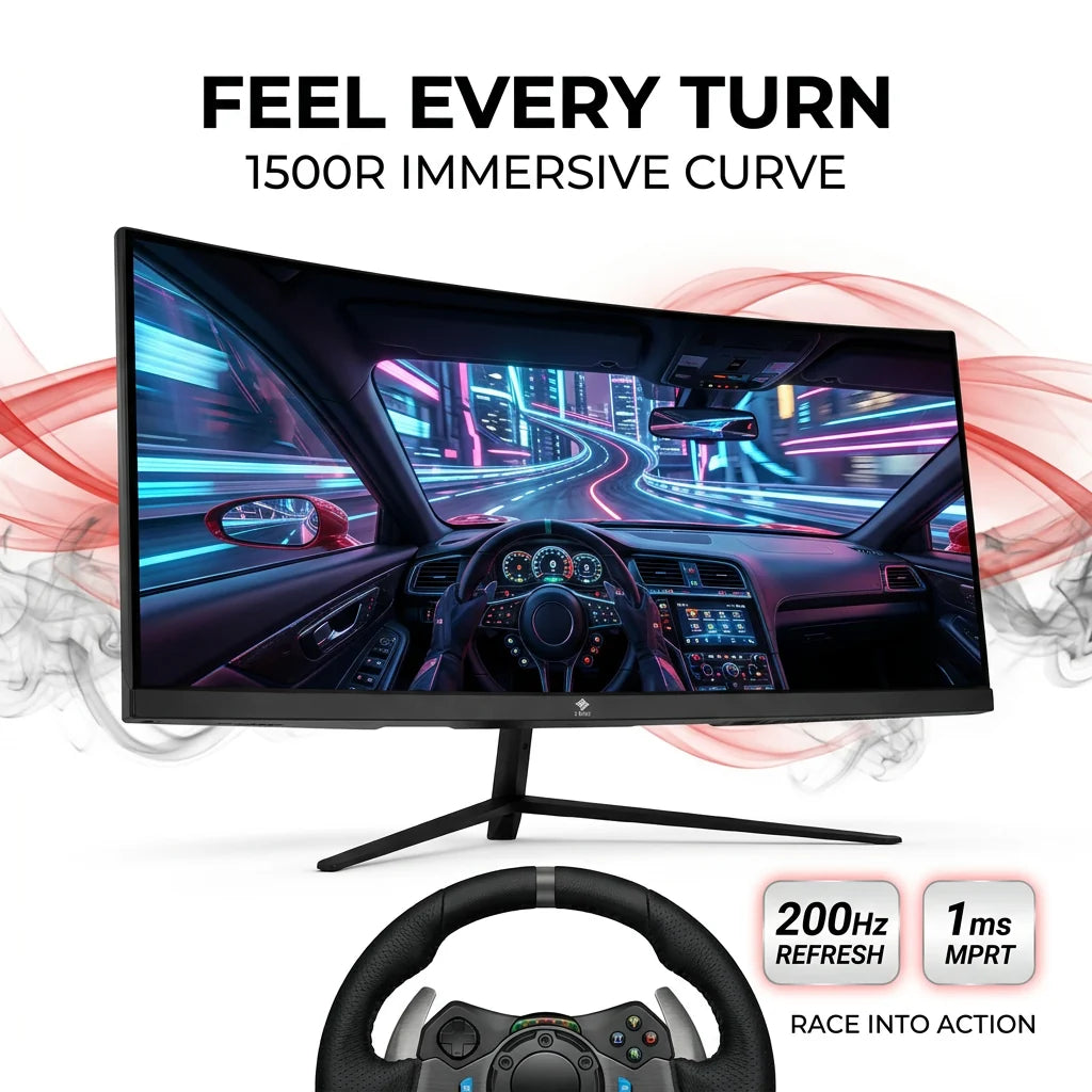 30″ UltraWide Curved Gaming Monitor – 200Hz 1ms WFHD