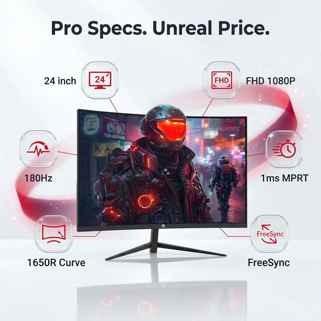 24″ Curved Gaming Monitor – 200Hz 1ms FHD Display