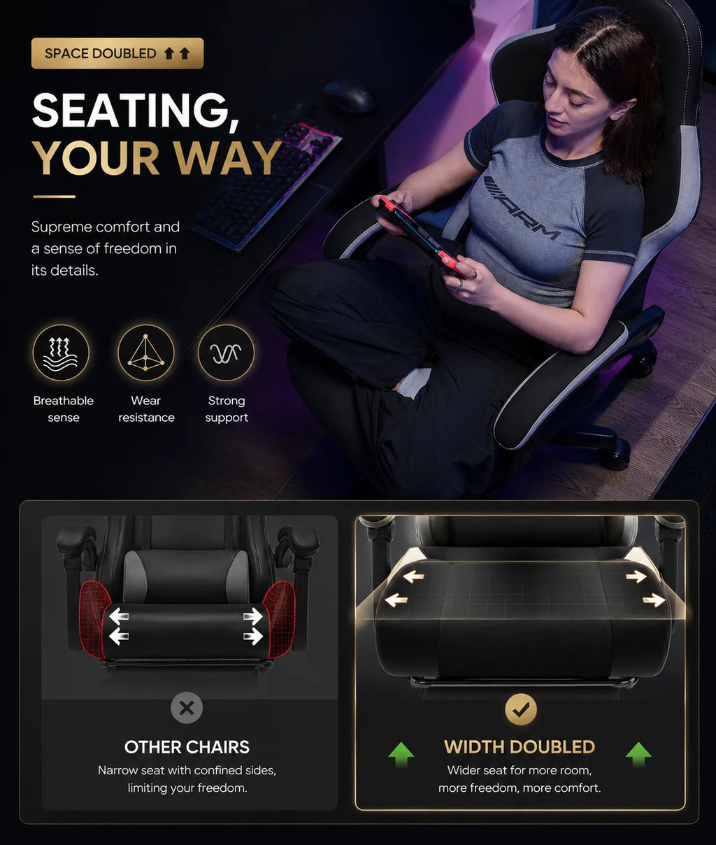 Gaming Chair – High-Back Reclining Office Chair