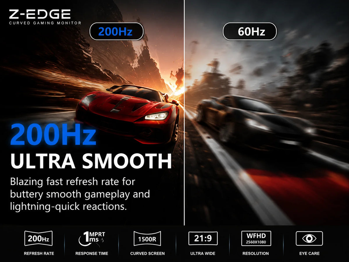 30″ UltraWide Curved Gaming Monitor – 200Hz 1ms WFHD